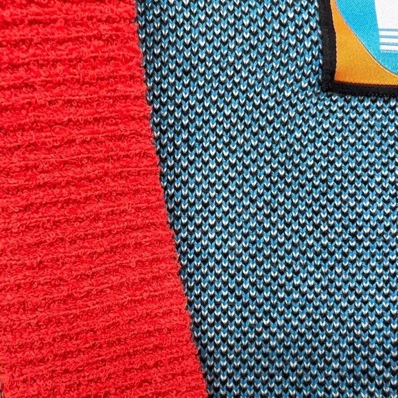 Bebebebe Kids L Tiger Sweater Cardigan Button Front Cotton Blue Orange - Picture 6 of 7